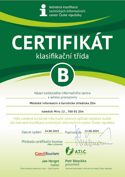 Certifikát A.T.I.C.