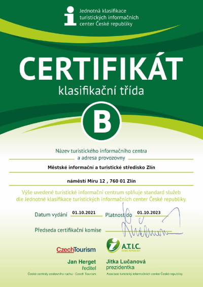 Certifikát A.T.I.C.